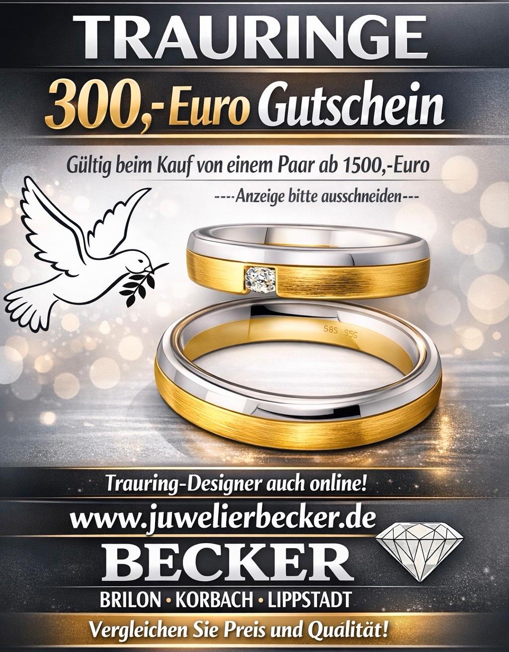 Trauringe 585er Gold mit 300 € Gutschein